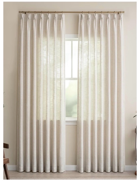 The Girls Other - 2 packages - each package has 2 -Three Girls Linen-Style Sheer Curtains in Cream